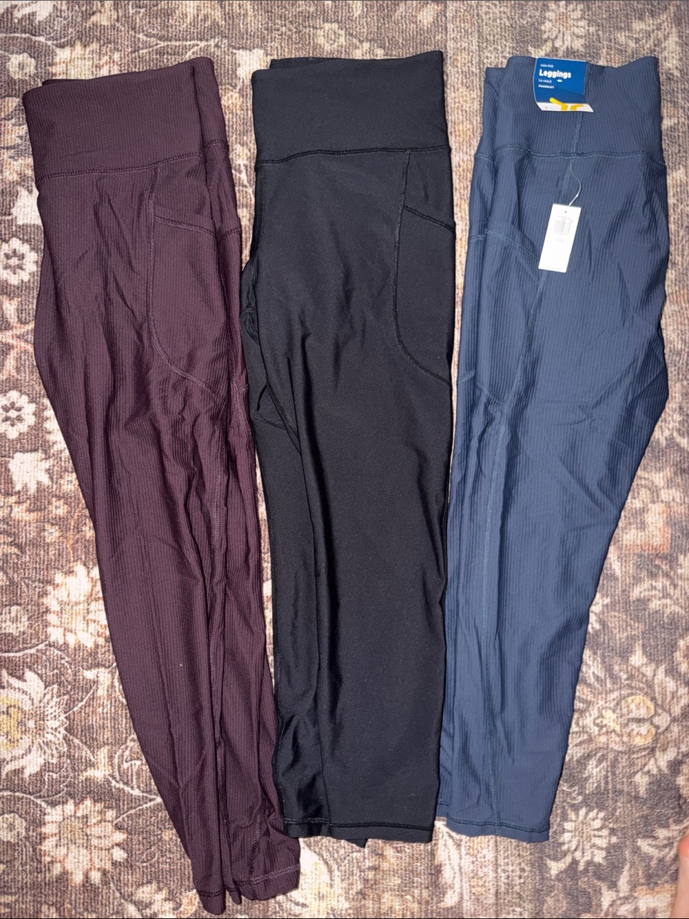 Old navy Ribbed Leggings - Black, Navy, Burgundy